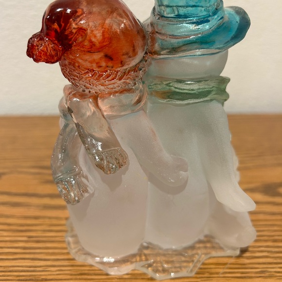 Festive Snowman Figurine with Blue and Red Accents - Picture 7 of 11